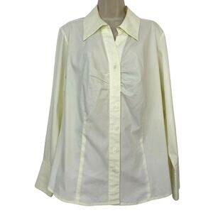 Lane Bryant Sequin Cuff Button Up Top 18 20 Going Out Dressy Neutral Blouse